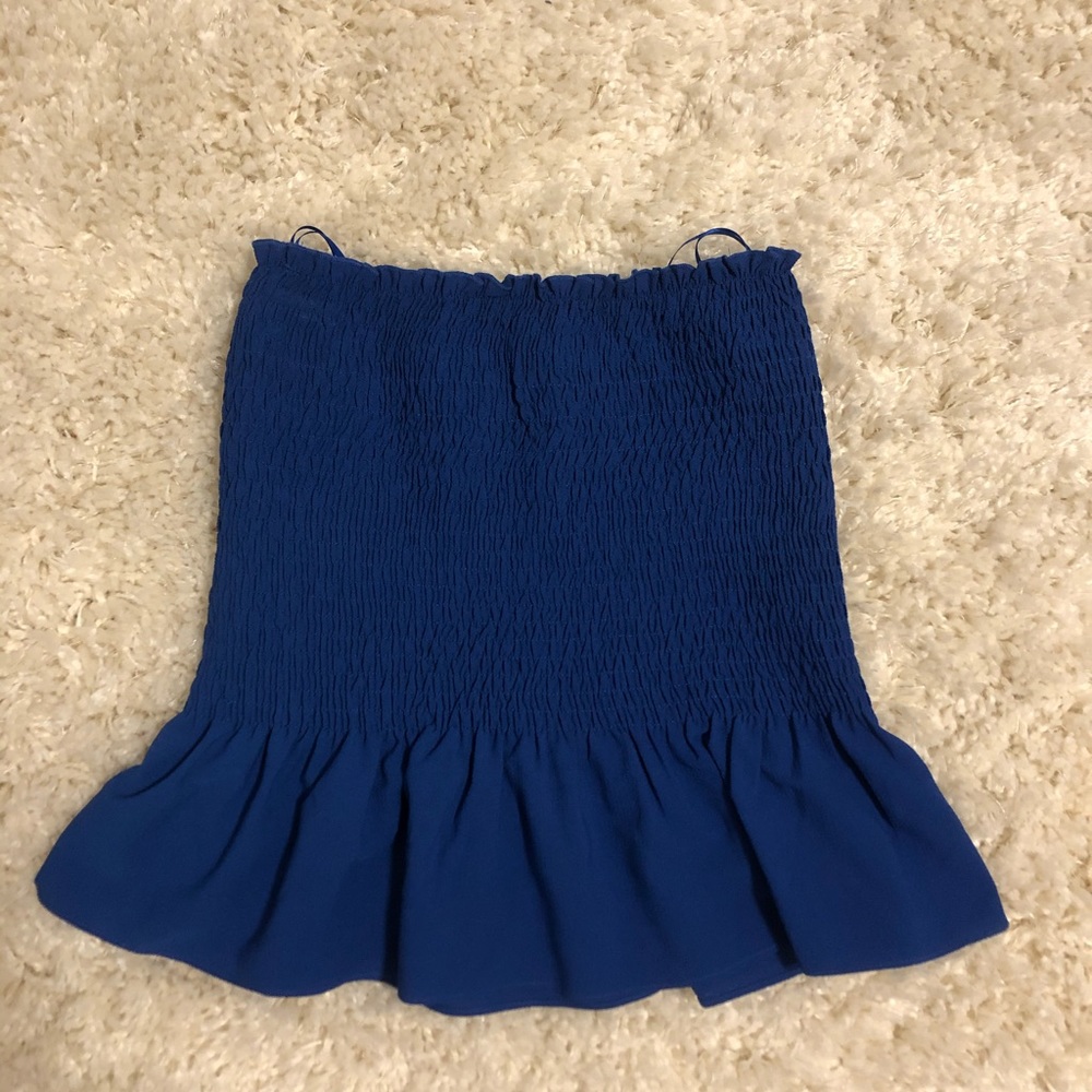 Ruffled royal blue top